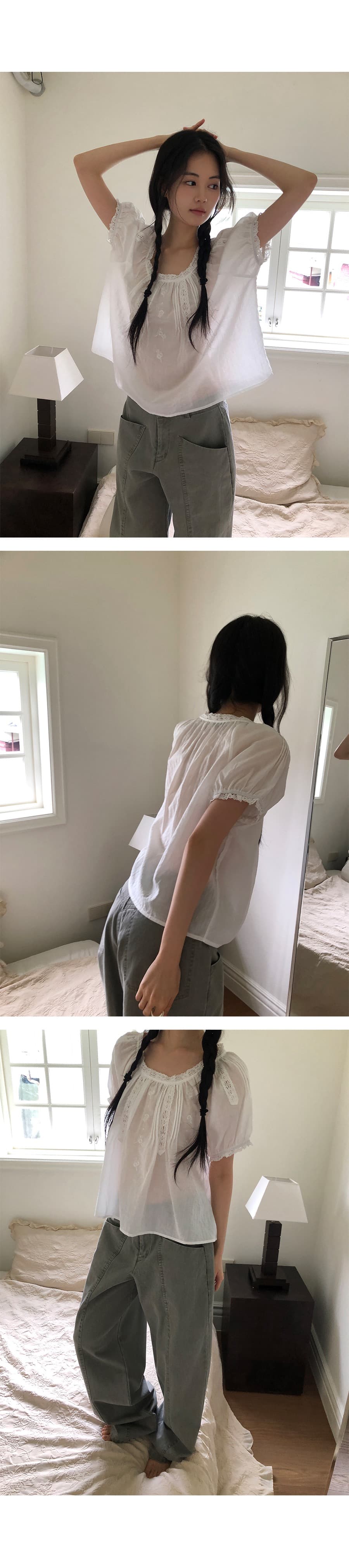 있음 선적 한 부서 느슨함 센스 장미 자수 패치워크 레이스 라미 차가운 센스 맨위 상세 이미지 10