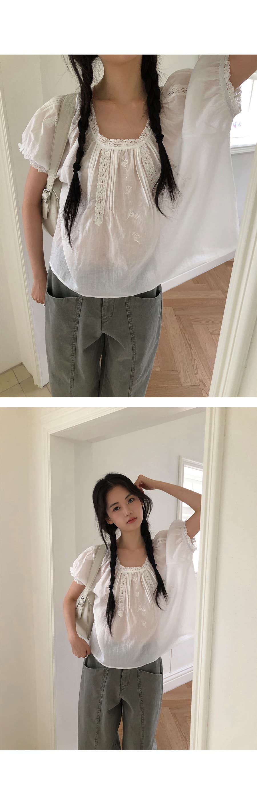 있음 선적 한 부서 느슨함 센스 장미 자수 패치워크 레이스 라미 차가운 센스 맨위 상세 이미지 14