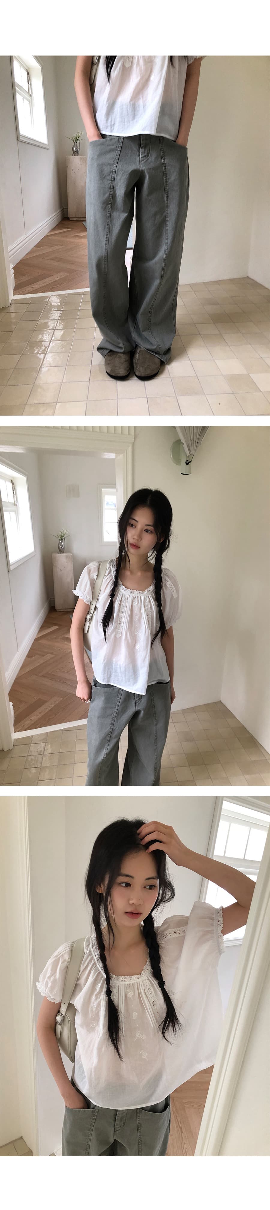 있음 선적 한 부서 느슨함 센스 장미 자수 패치워크 레이스 라미 차가운 센스 맨위 상세 이미지 15