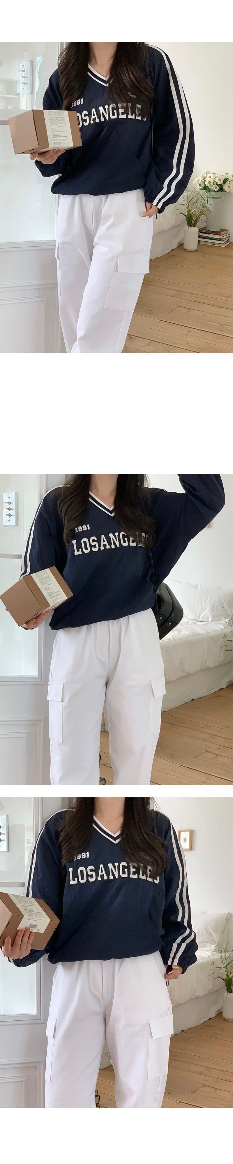 있음 선적 삼색 아메리칸 캐주얼 자수 알파벳 펌프 로프 디자인 긴팔 후드티 상세 이미지 14