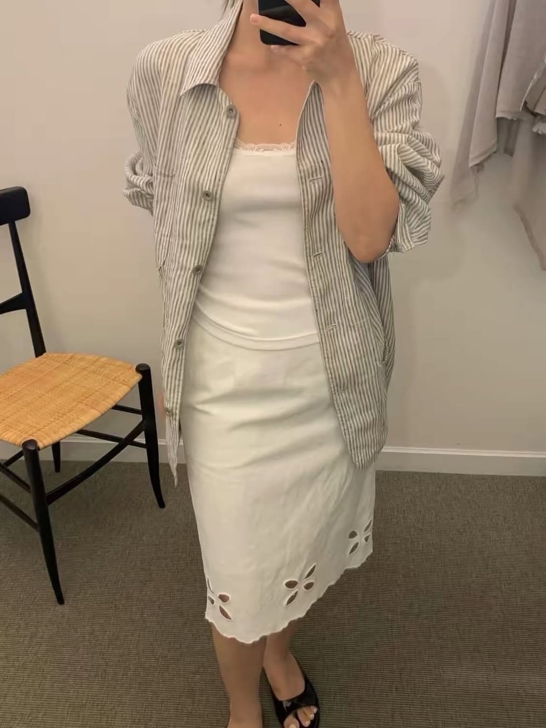 있음 선적 한 부서 보 주님 슈퍼 있음 품격 작은 심장 기계 클로버 홀로우 아웃 자수 몸매 가꾸기 반신 스커트 상세 이미지 6