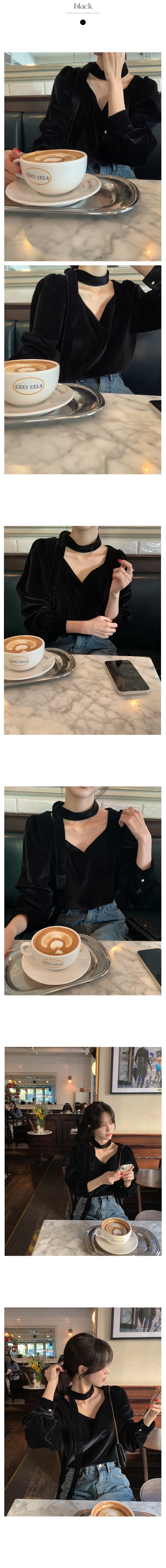 있음 선적 한 부서 품격 벨벳 복숭아 심장 고리 긴팔 맨위 상세 이미지 1