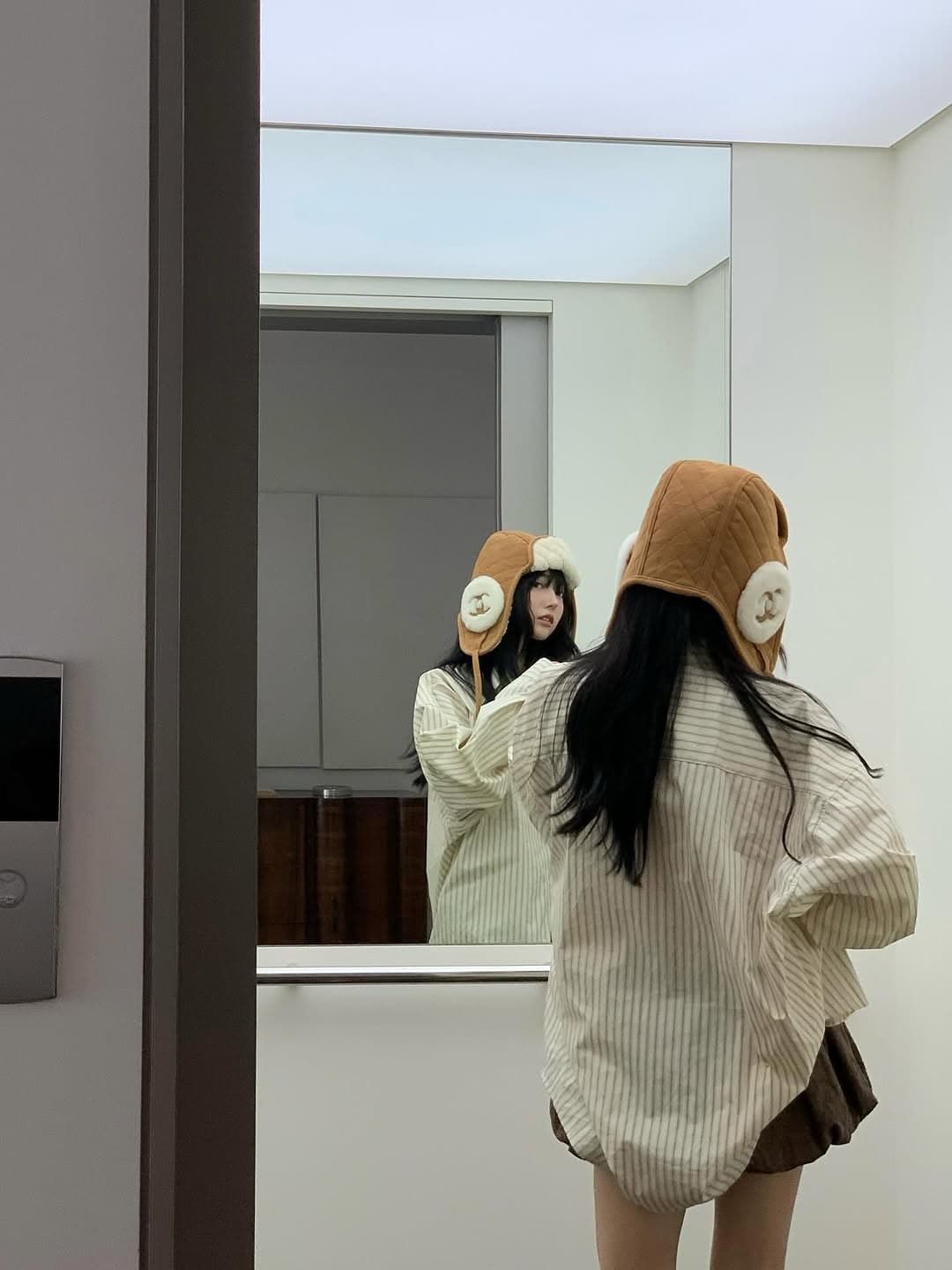 있음 선적 4 가지 색상 핏 스타일 슈퍼 긍정적 인 한 부서 동대문 스트라이프 긴팔 루즈핏 셔츠 상세 이미지 5