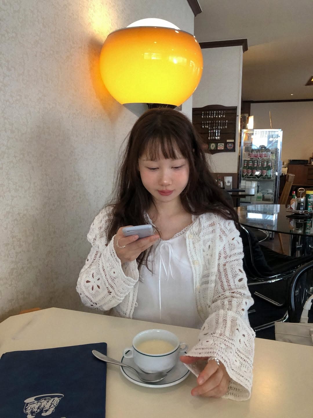 한 부서 달콤함 훅 제직 홀로우 아웃 폴로 칼라 맨위 싱글 줄 버튼 이미지 3