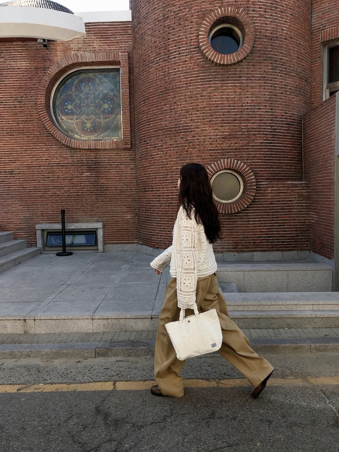 한 부서 달콤함 훅 제직 홀로우 아웃 폴로 칼라 맨위 싱글 줄 버튼 상세 이미지 8