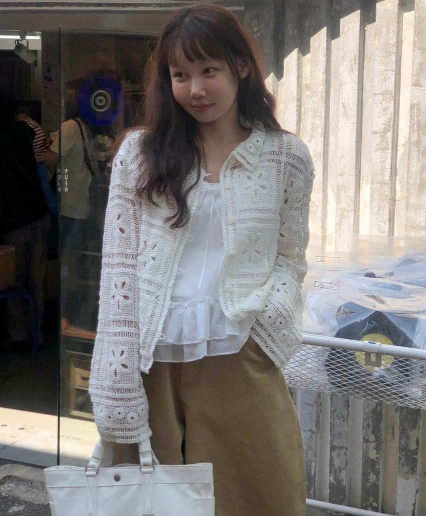 한 부서 달콤함 훅 제직 홀로우 아웃 폴로 칼라 맨위 싱글 줄 버튼