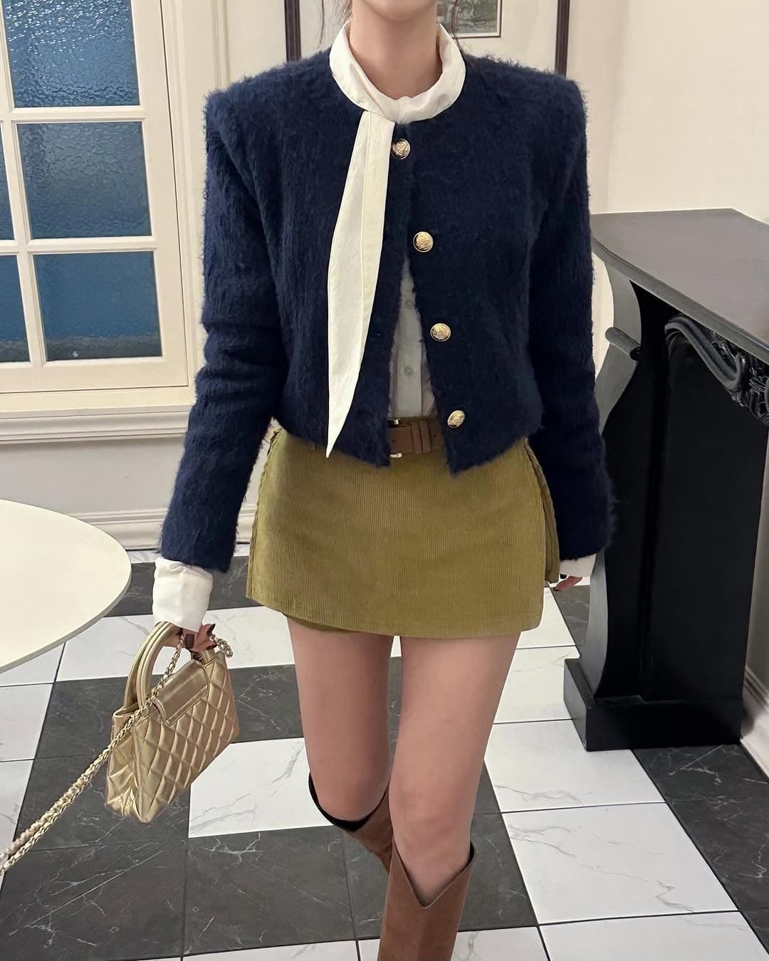 있음 선적 한 부서 출퇴근 디자인 센스 비대칭 칼라 긴팔 싱글 줄 버튼 셔츠 상세 이미지 4