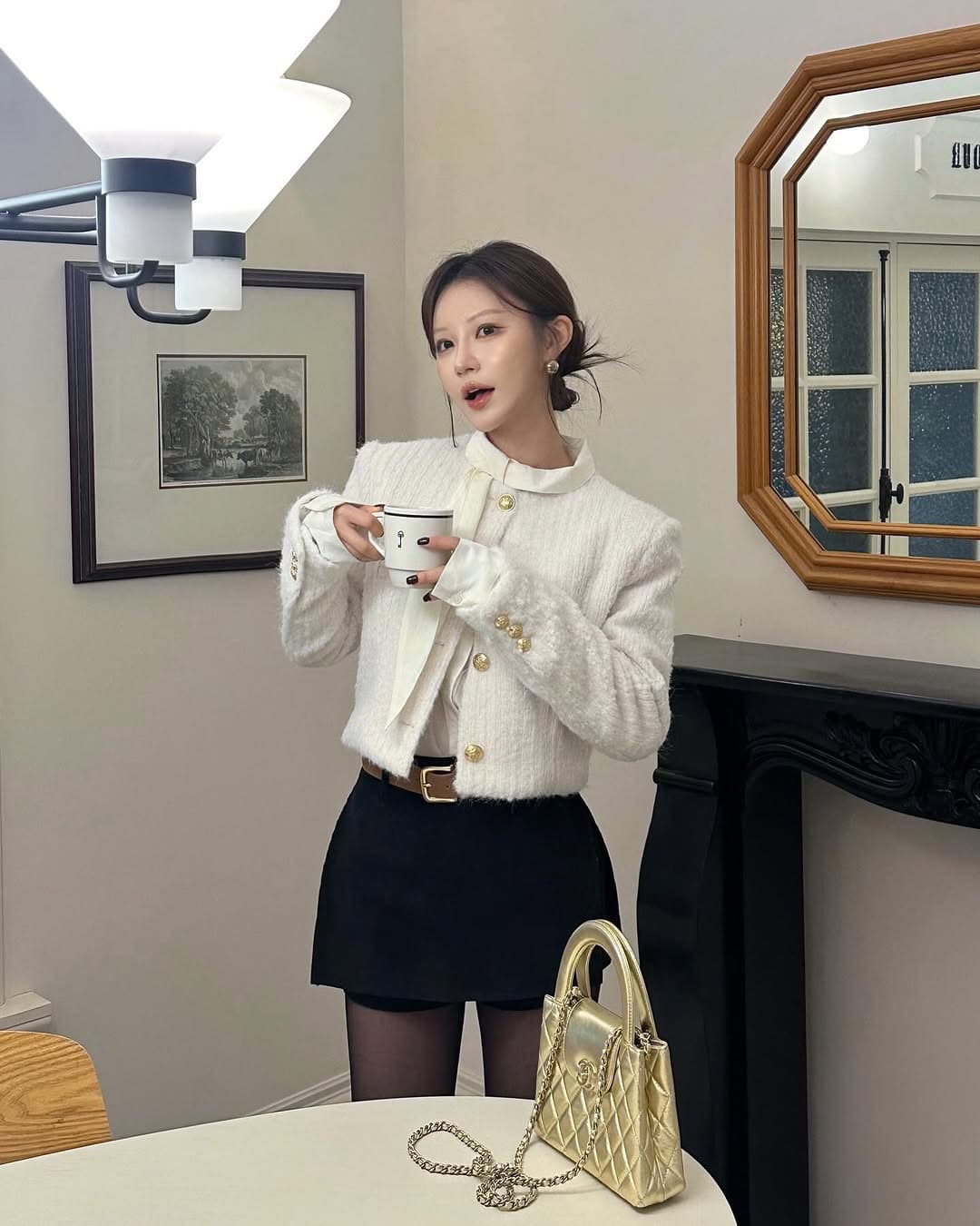 있음 선적 한 부서 출퇴근 디자인 센스 비대칭 칼라 긴팔 싱글 줄 버튼 셔츠 상세 이미지 8