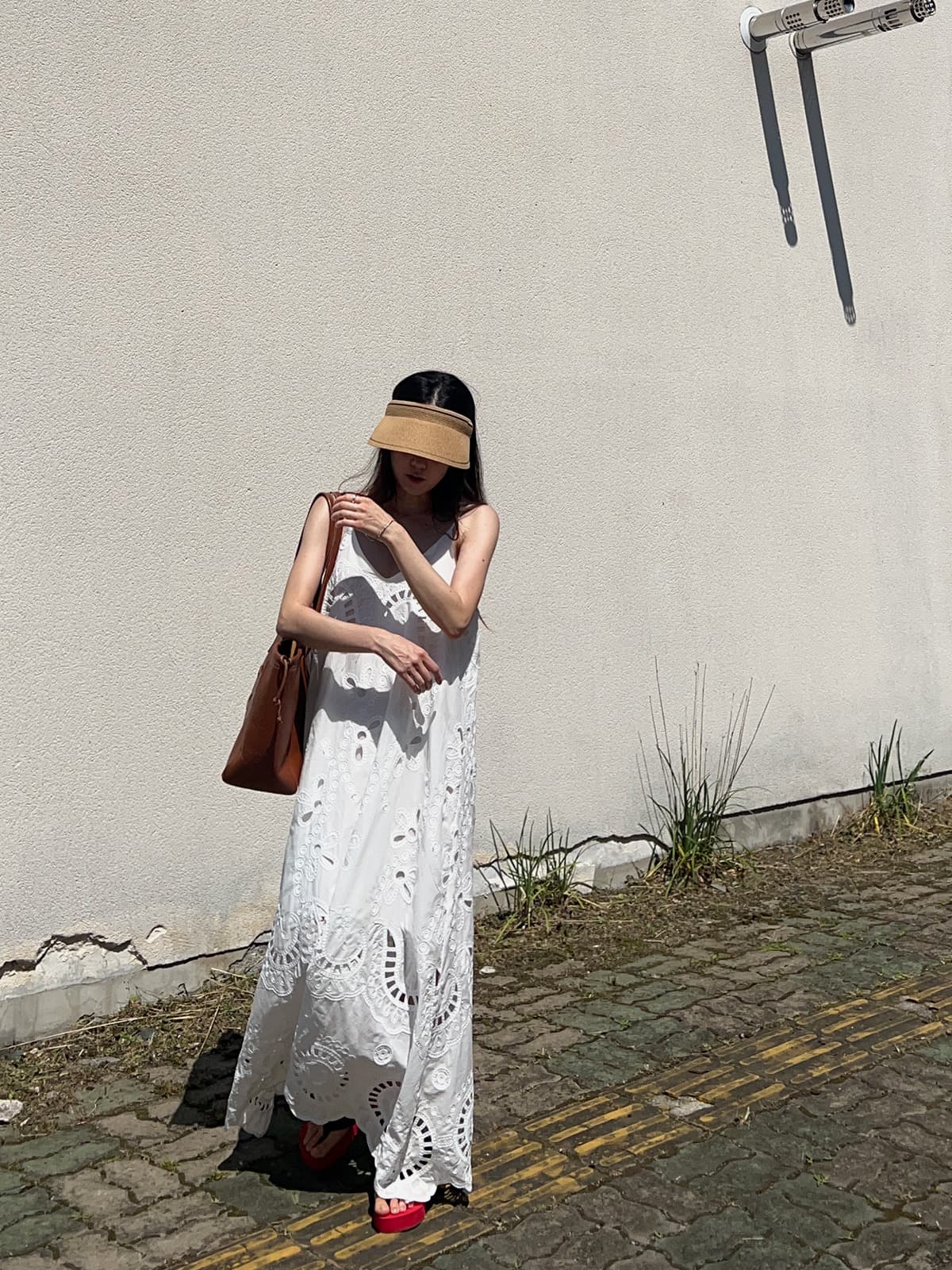 있음 선적 한 부서 휴가 바람 무거운 작업 물 용해 꽃 슬립 롱 코트 드레스 상세 이미지 6