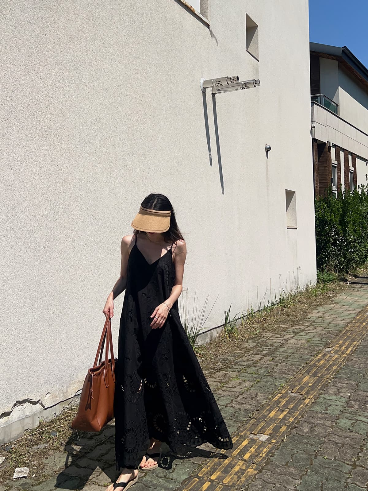 있음 선적 한 부서 휴가 바람 무거운 작업 물 용해 꽃 슬립 롱 코트 드레스 상세 이미지 9