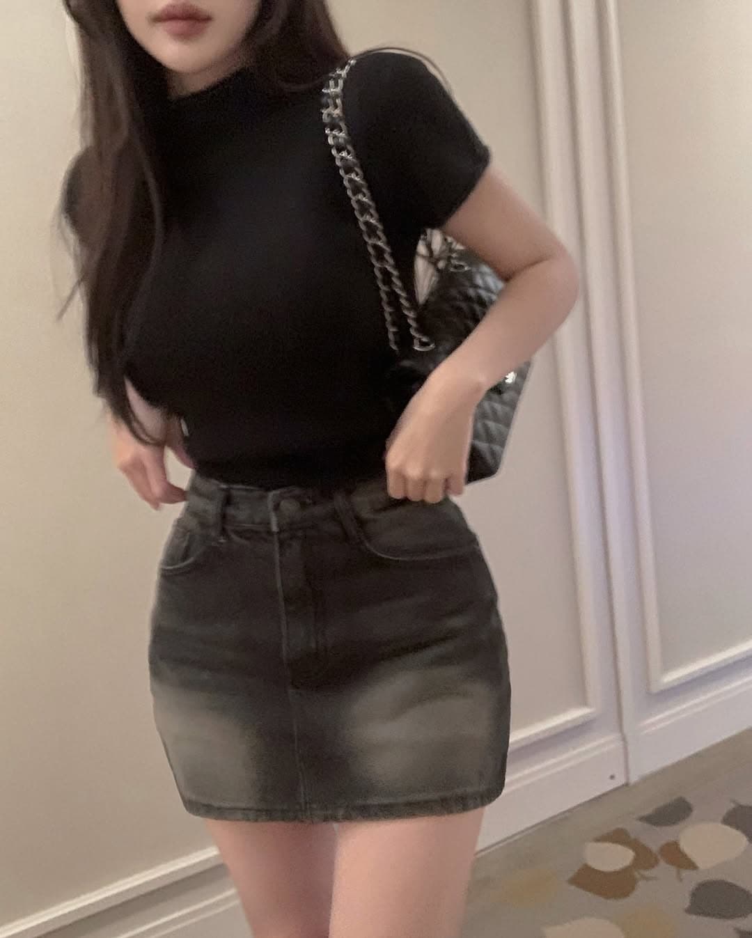 있음 선적 한 부서 4 가지 색상 다용도 반하이넥 반팔 털 니트 스웨터 이미지 2
