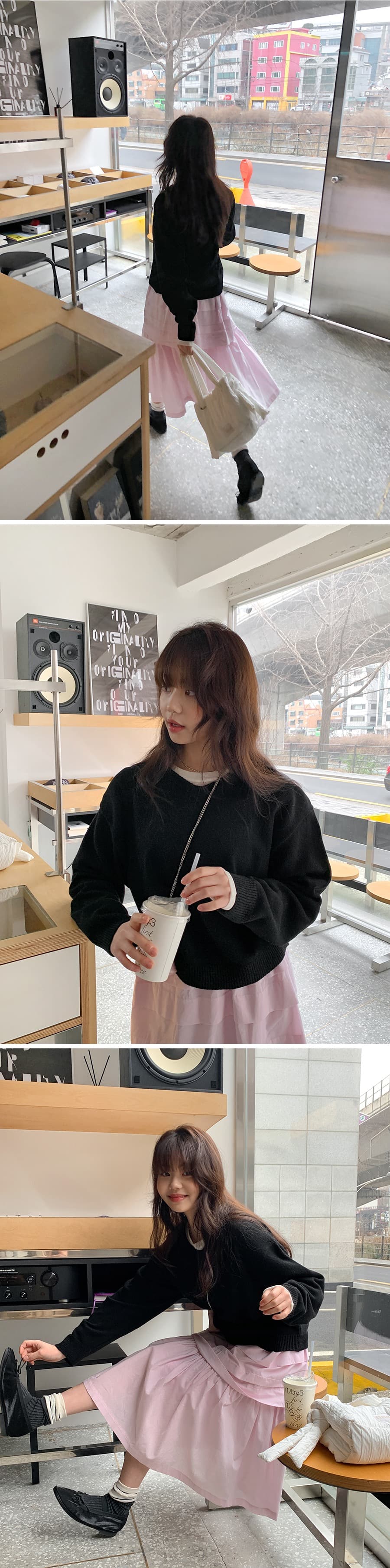 있음 선적 다용도 품격 계단식 허리밴드 반신 스커트 상세 이미지 10