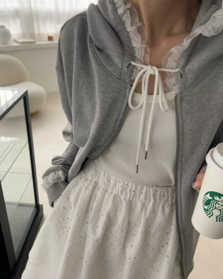있음 선적 한 부서 둘 색상 캐주얼 레이스 장식 후드 재킷 상세 이미지 18