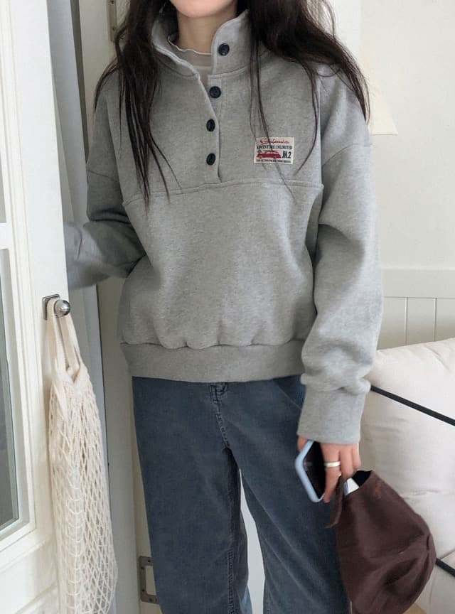 있음 선적 한 부서 연령 감소 털이 있는 폴로 칼라 긴팔 후드티 상세 이미지 3
