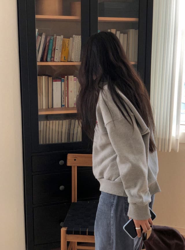 있음 선적 한 부서 연령 감소 털이 있는 폴로 칼라 긴팔 후드티 상세 이미지 7