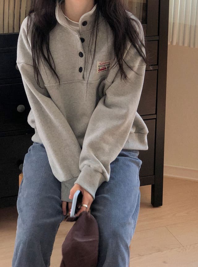 있음 선적 한 부서 연령 감소 털이 있는 폴로 칼라 긴팔 후드티 상세 이미지 10