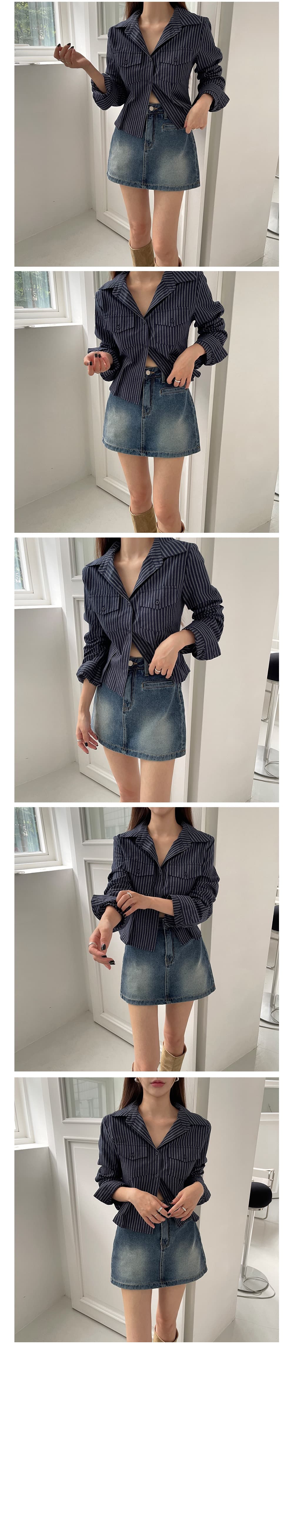 있음 선적 한 부서 품격 출퇴근 스트라이프 몸매 가꾸기 긴팔 셔츠 상세 이미지 2