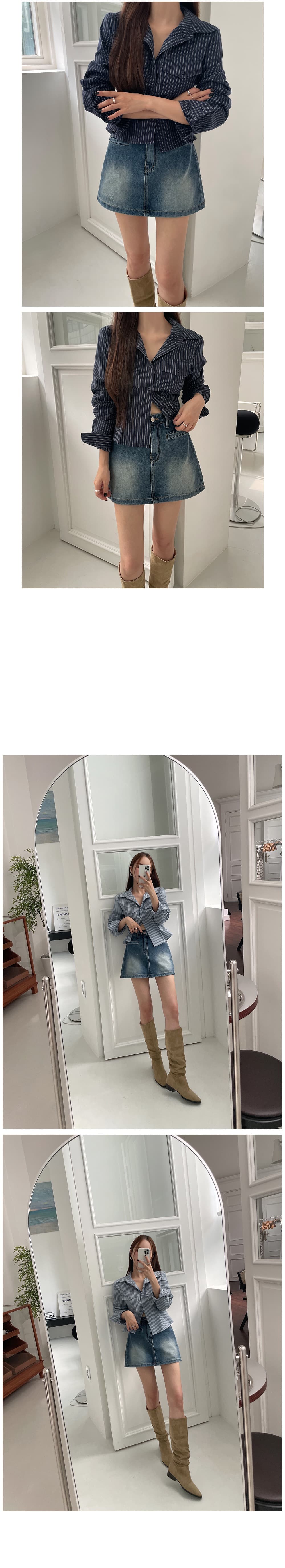 있음 선적 한 부서 품격 출퇴근 스트라이프 몸매 가꾸기 긴팔 셔츠 상세 이미지 4