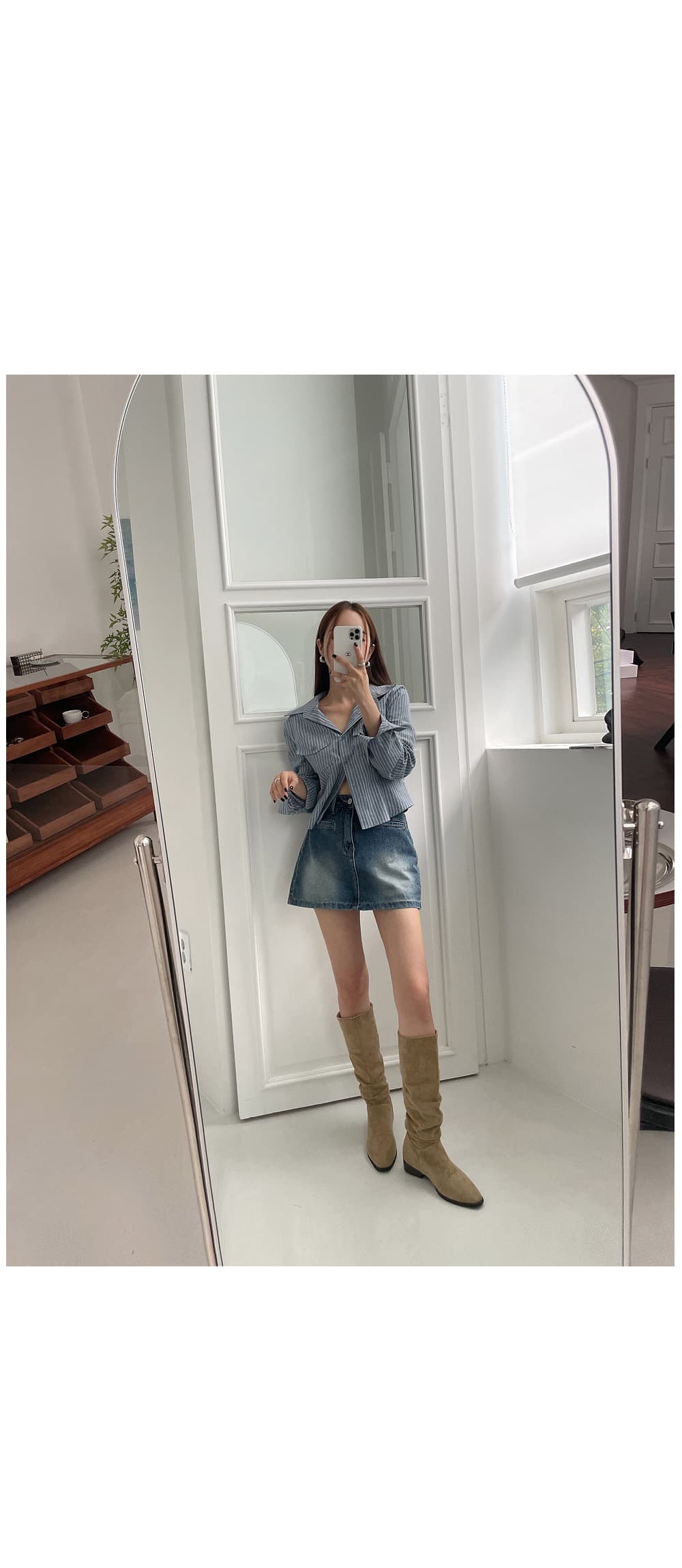 있음 선적 한 부서 품격 출퇴근 스트라이프 몸매 가꾸기 긴팔 셔츠 상세 이미지 6