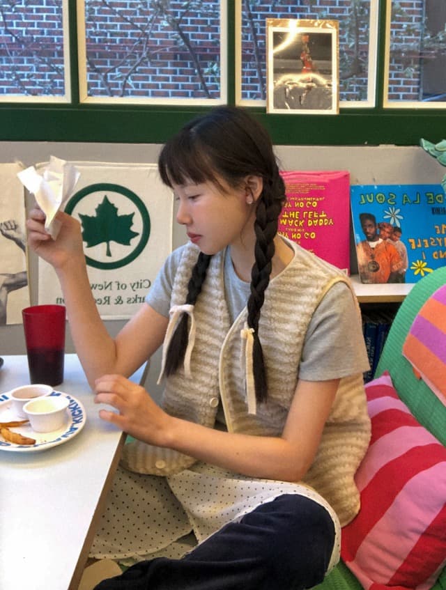 있음 선적 둘 색상 한 부서 연령 감소 스트라이프 우유 씽 하는 소리 양털 플리스 베스트 상세 이미지 9