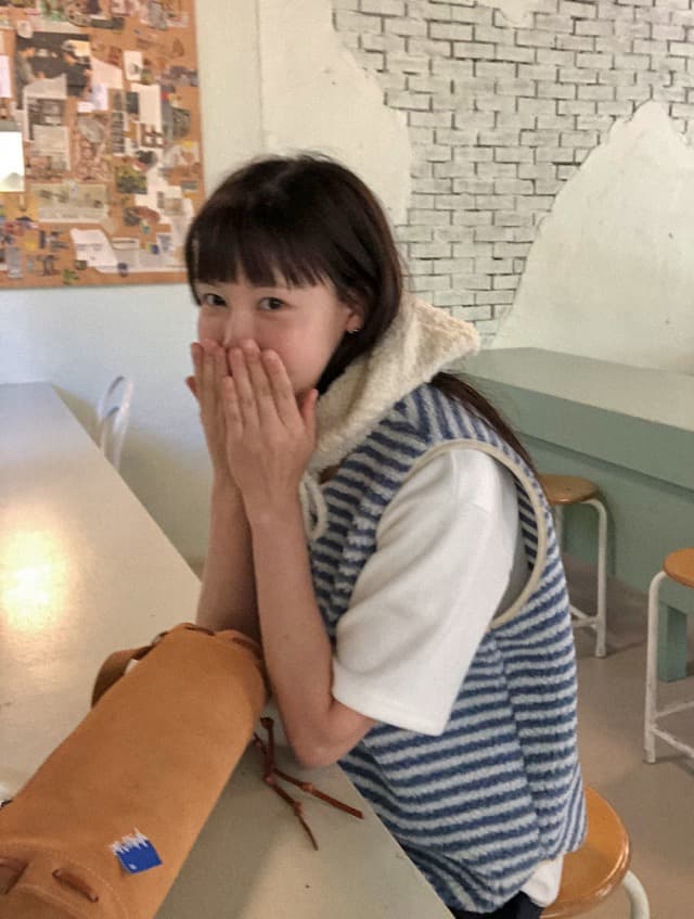 있음 선적 둘 색상 한 부서 연령 감소 스트라이프 우유 씽 하는 소리 양털 플리스 베스트 상세 이미지 37