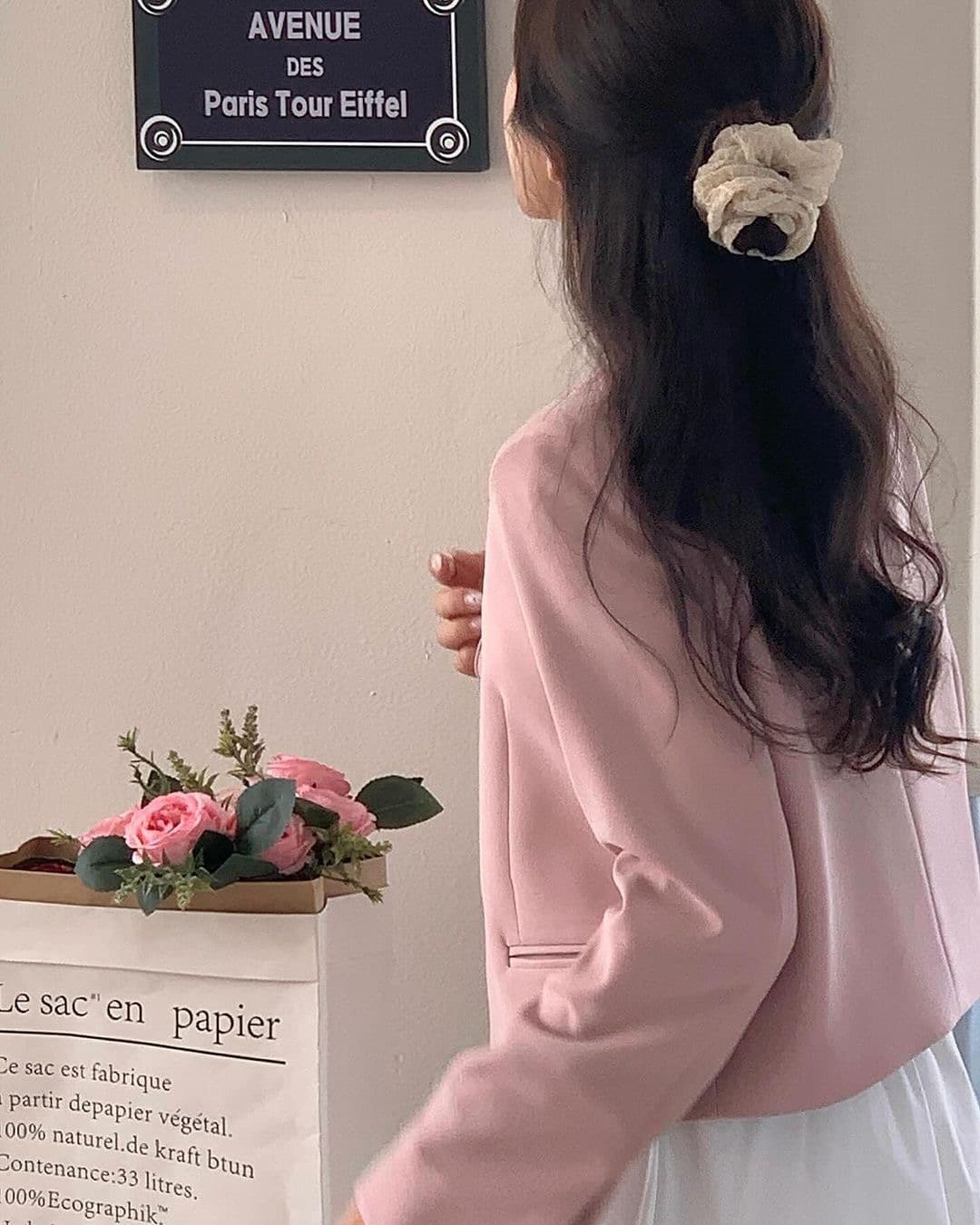 있음 선적 한 부서 부드러운 바람 이전 레이스업 V넥 긴팔 재킷 상세 이미지 15