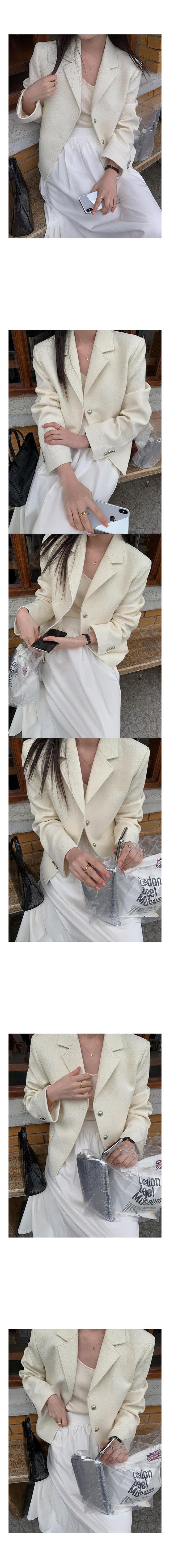 있음 선적 둘 색상 한 부서 출퇴근 정장 폴로 칼라 트위드 재킷 싱글 줄 버튼 상세 이미지 11