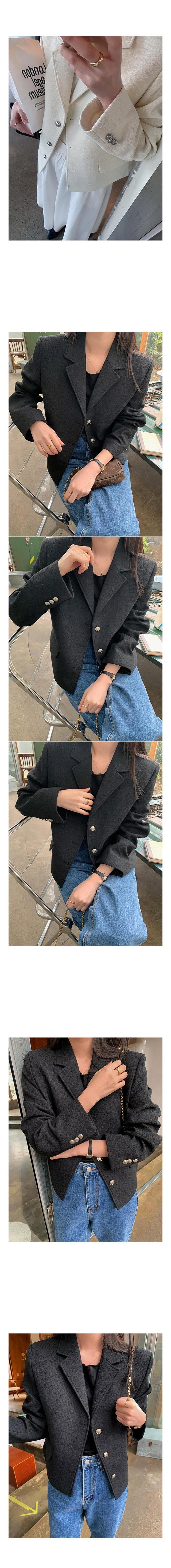 있음 선적 둘 색상 한 부서 출퇴근 정장 폴로 칼라 트위드 재킷 싱글 줄 버튼 상세 이미지 15