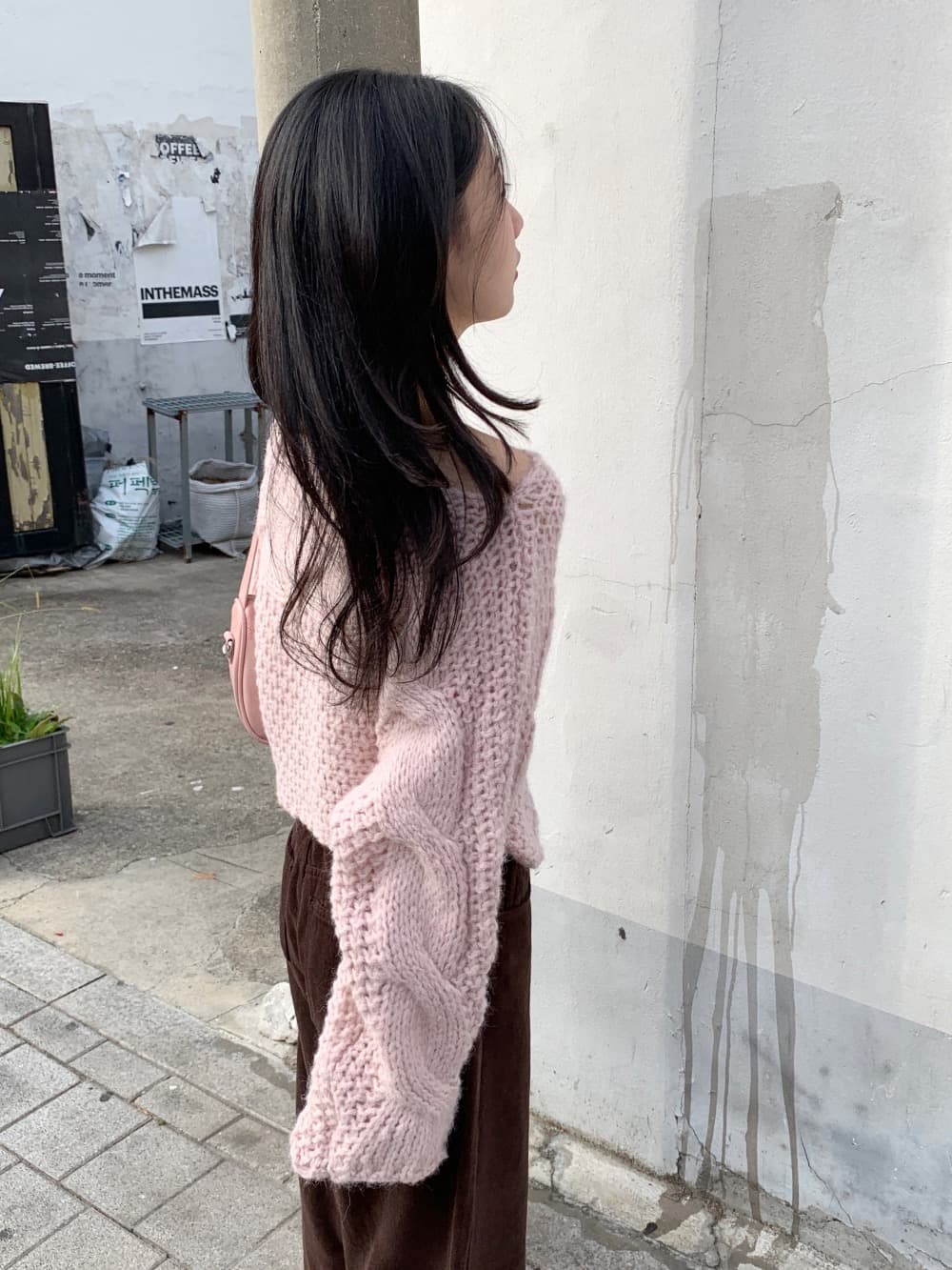 있음 선적 한 부서 느긋한 홀로우 아웃 보트넥 꽈배기 매듭 풀오버 상세 이미지 8