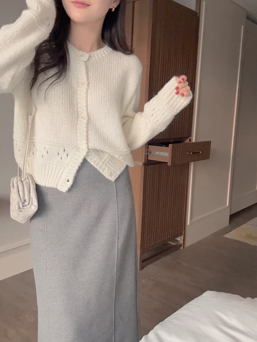 있음 선적 한 부서 부드러운 바람 홀로우 아웃 루즈핏 슬림해 보이는 달콤함 맨위 재킷 상세 이미지 13