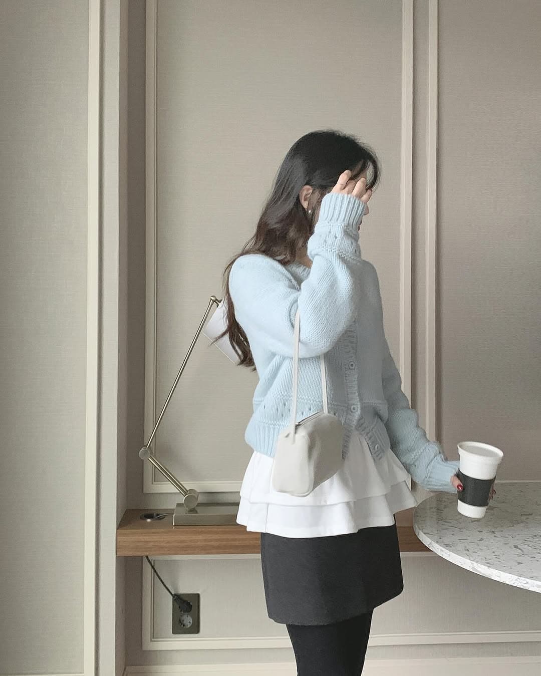 있음 선적 한 부서 부드러운 바람 홀로우 아웃 루즈핏 슬림해 보이는 달콤함 맨위 재킷 상세 이미지 20