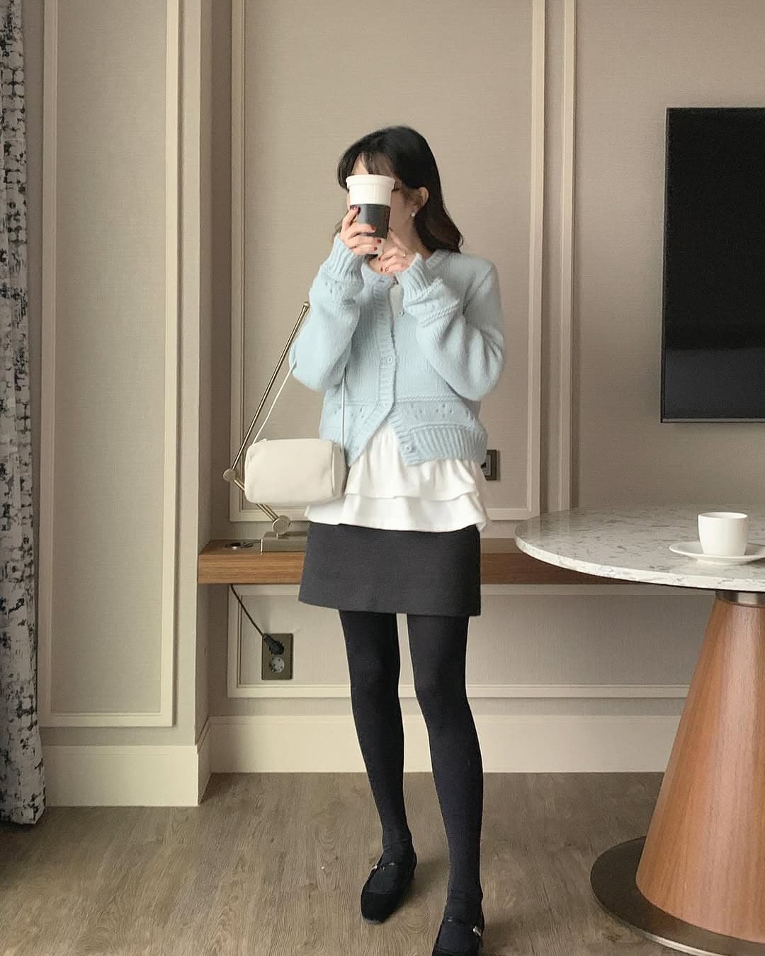 있음 선적 한 부서 부드러운 바람 홀로우 아웃 루즈핏 슬림해 보이는 달콤함 맨위 재킷 상세 이미지 22