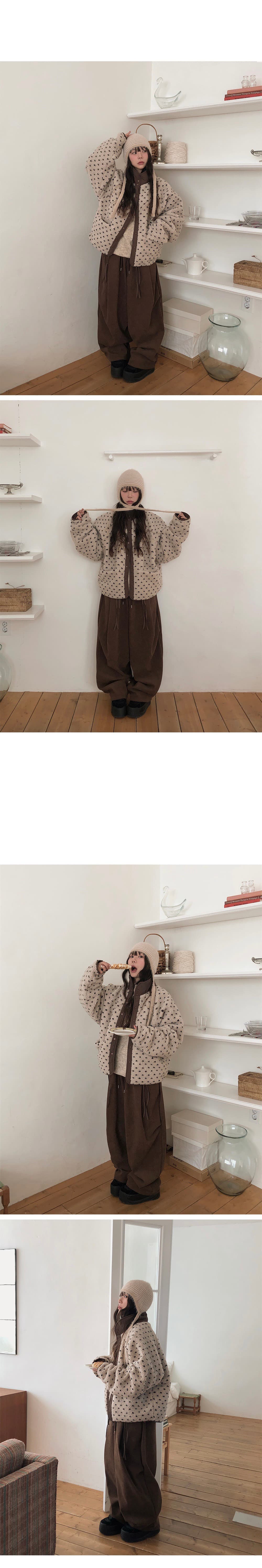 있음 선적 한 부서 달콤함 양털 플리스 자카드 양면 착용 루즈핏 보온 재킷 상세 이미지 5