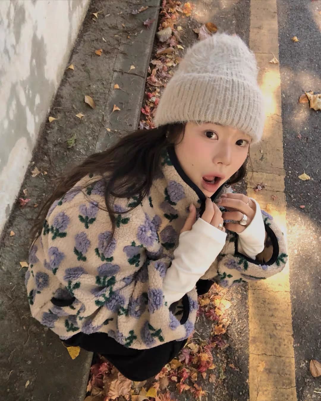있음 선적 한 부서 색상 3 차원 꽃 배색 다용도 양털 보온 면 옷 상세 이미지 5