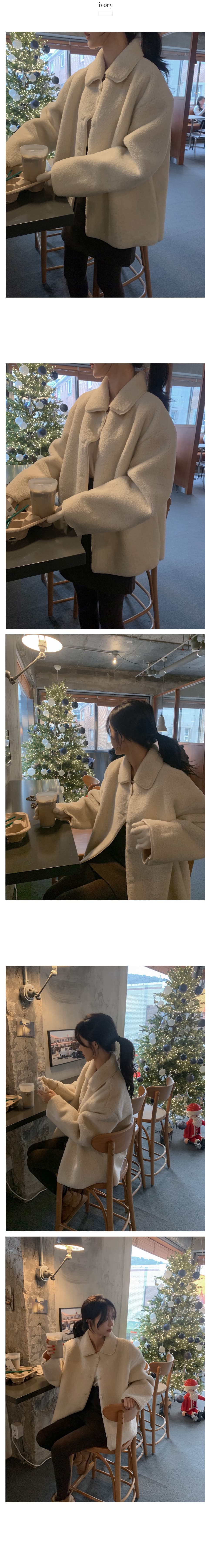 있음 선적 한 부서 클래식 프로필 모양 폴로 칼라 긴팔 루즈핏 양털 플리스 피모 하나 보온 재킷 상세 이미지 1