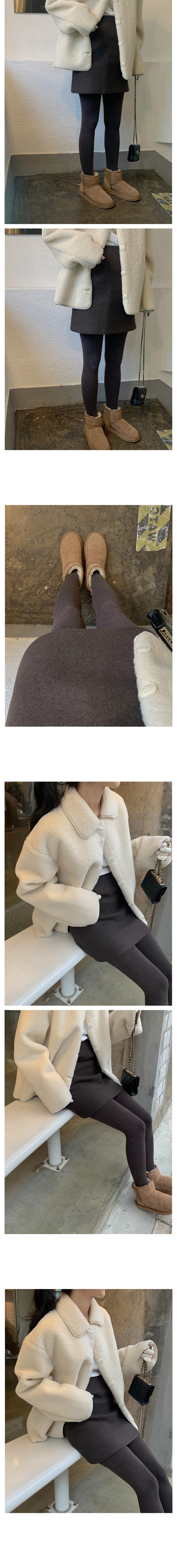 있음 선적 한 부서 클래식 프로필 모양 폴로 칼라 긴팔 루즈핏 양털 플리스 피모 하나 보온 재킷 상세 이미지 6