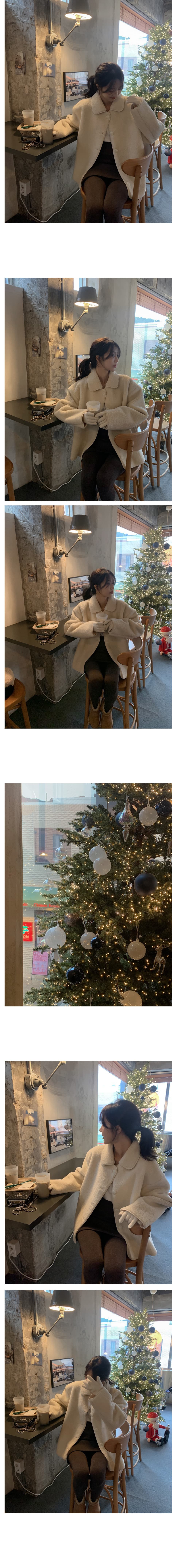 있음 선적 한 부서 클래식 프로필 모양 폴로 칼라 긴팔 루즈핏 양털 플리스 피모 하나 보온 재킷 상세 이미지 8