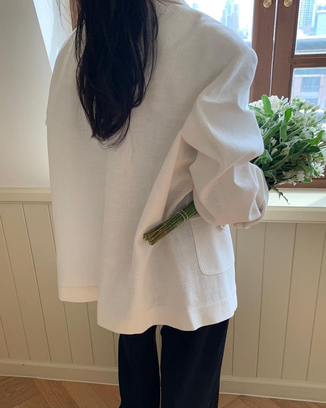 있음 선적 한 부서 이른 가을 미니멀리즘 긴팔 블레이저 벨트 어깨 패드 없음 안감 상세 이미지 6
