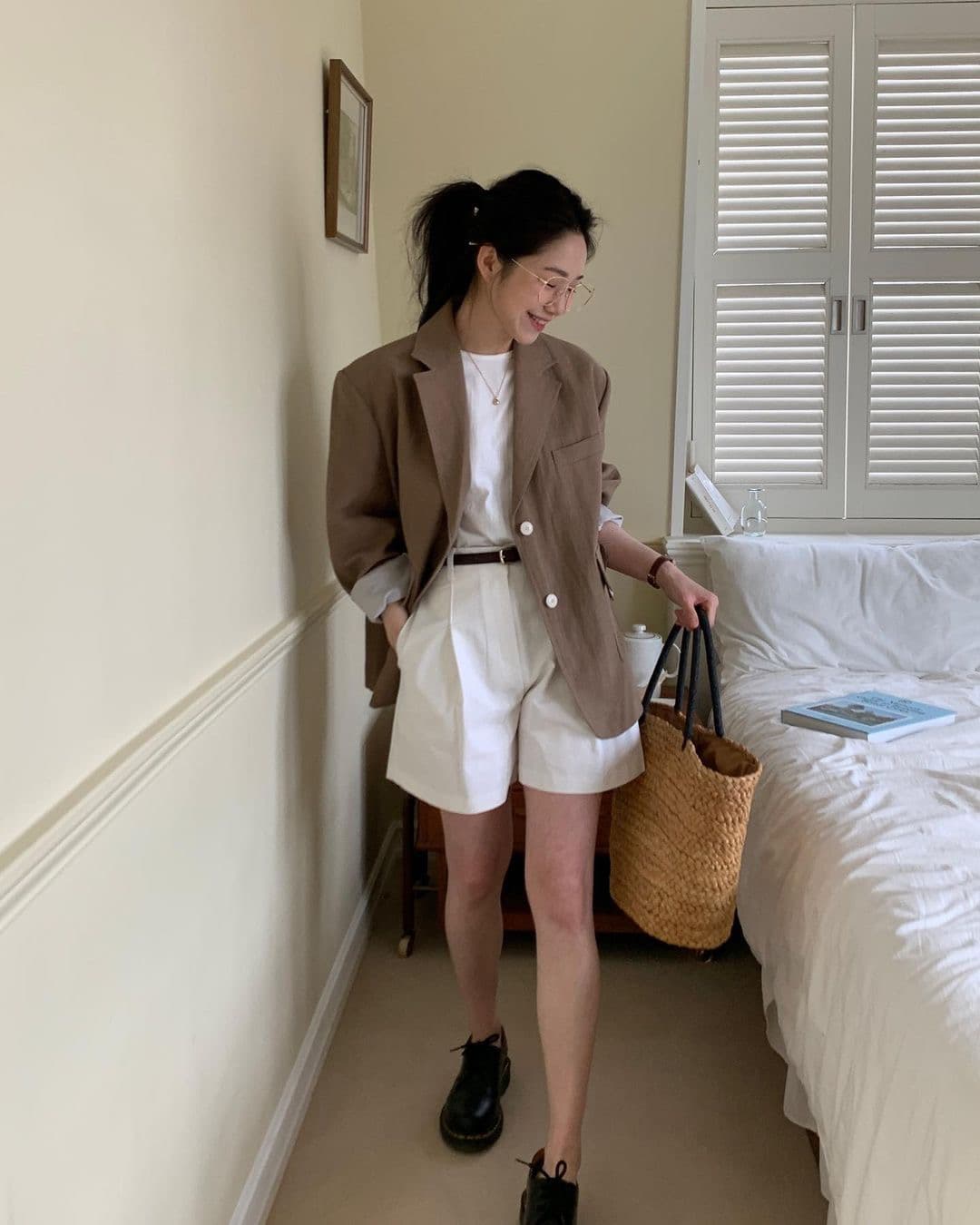 있음 선적 한 부서 이른 가을 미니멀리즘 긴팔 블레이저 벨트 어깨 패드 없음 안감 상세 이미지 9