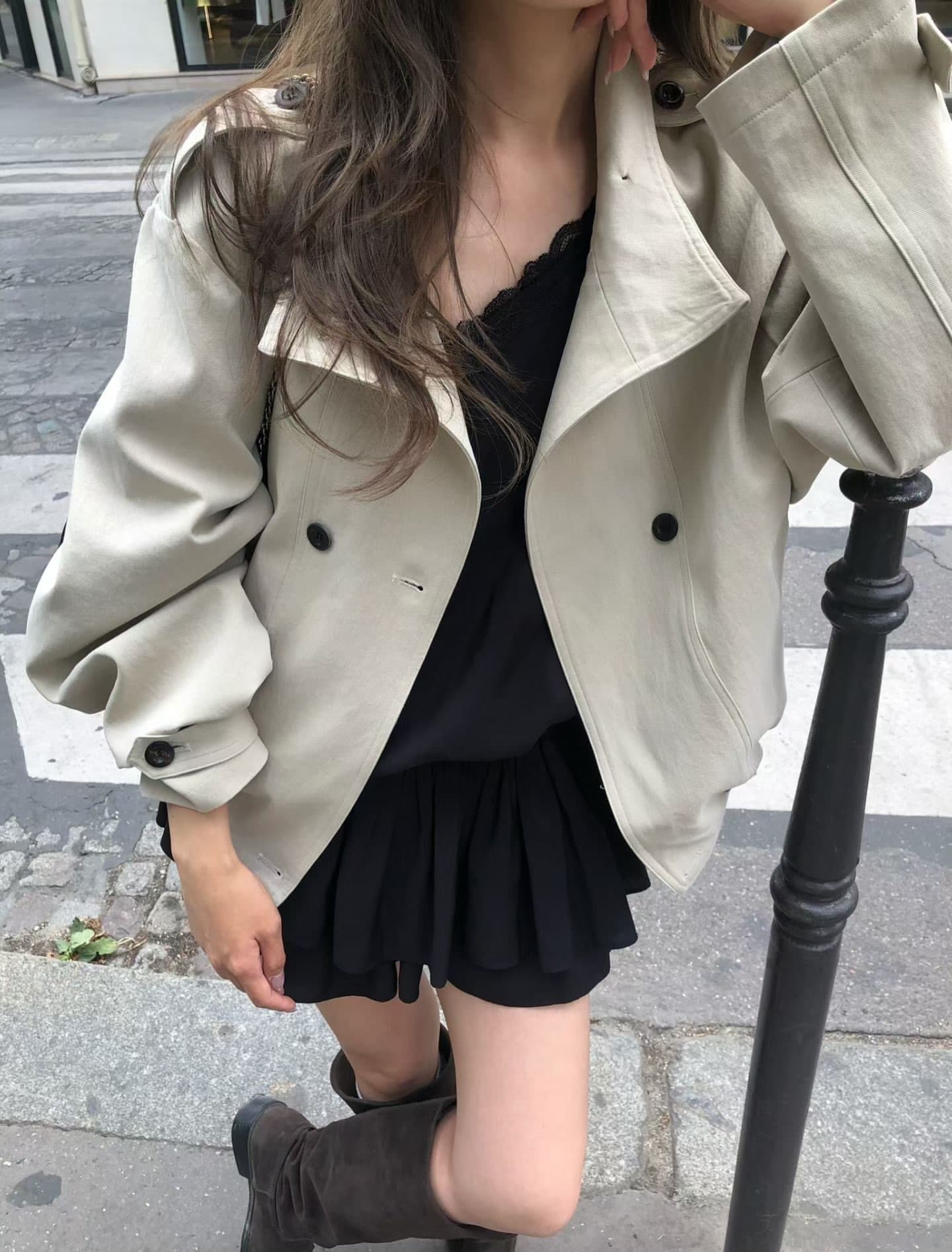 있음 밖으로 크기 업데이트 한 부서 보 주님 분위기 센스 루즈핏 캐주얼 재킷 이중 버튼 이미지 4