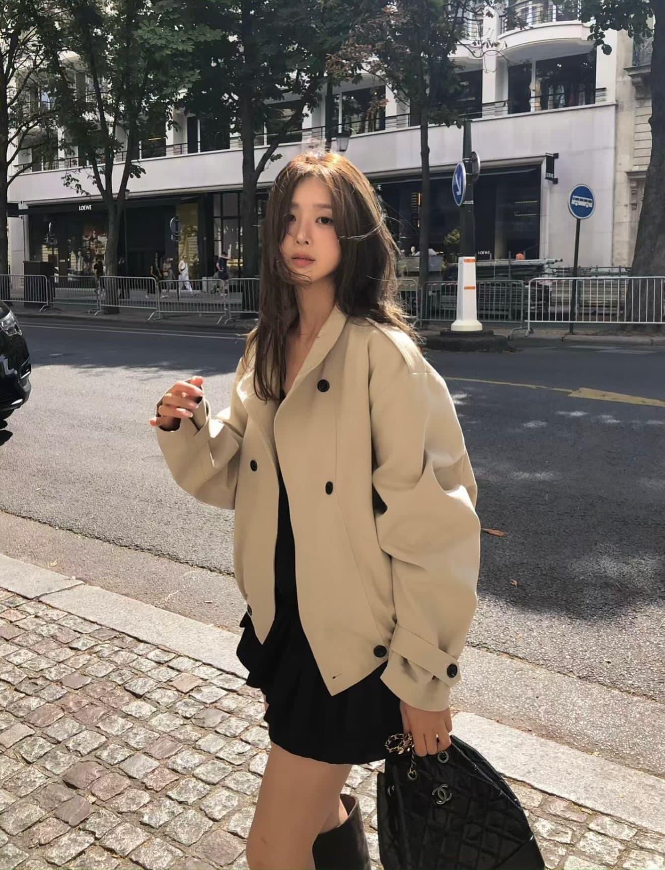 있음 밖으로 크기 업데이트 한 부서 보 주님 분위기 센스 루즈핏 캐주얼 재킷 이중 버튼 상세 이미지 6