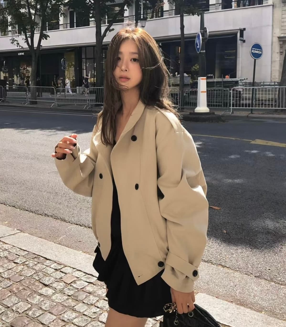 있음 밖으로 크기 업데이트 한 부서 보 주님 분위기 센스 루즈핏 캐주얼 재킷 이중 버튼