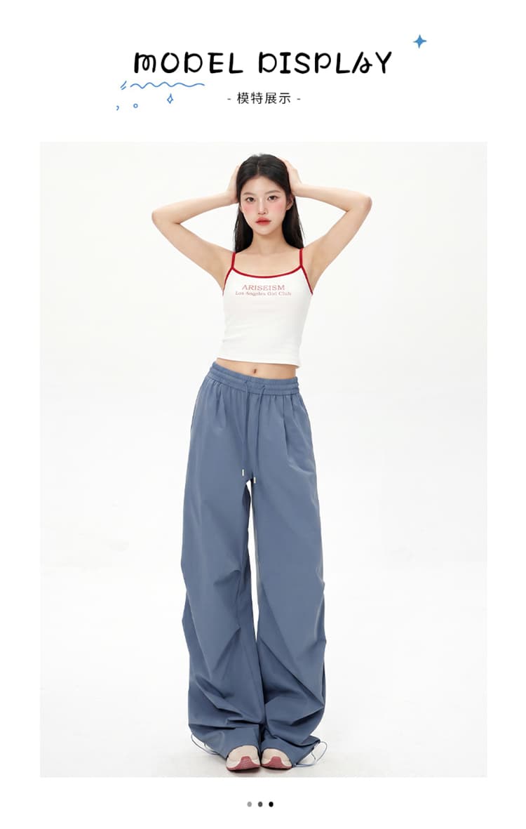 실사 아메리칸 레트로 루즈핏 워크웨어 우산 바지 여성 넓은 다리 바닥 청소 hiphop 재즈 스트리트 댄스 긴 바지 도루 센스 느긋한 상세 이미지 7