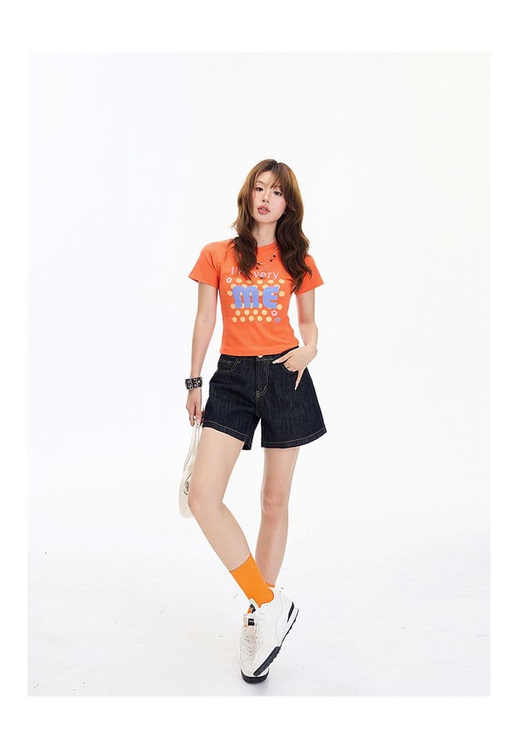 실사 아메리칸 레트로 하이웨이스트 루즈핏 반바지 다용도 슬림해 보이는 여름 새로운 스트레이트 청바지 여성 상세 이미지 8