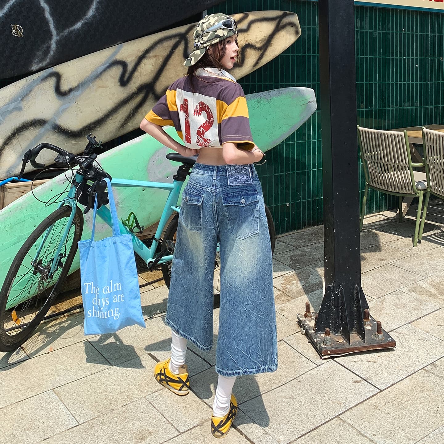 실사 아메리칸 레트로 7 점 청바지 여성 2026 여름 새로운 하이웨이스트 루즈핏 슬림해 보이는 캐주얼 넓은 다리 바지