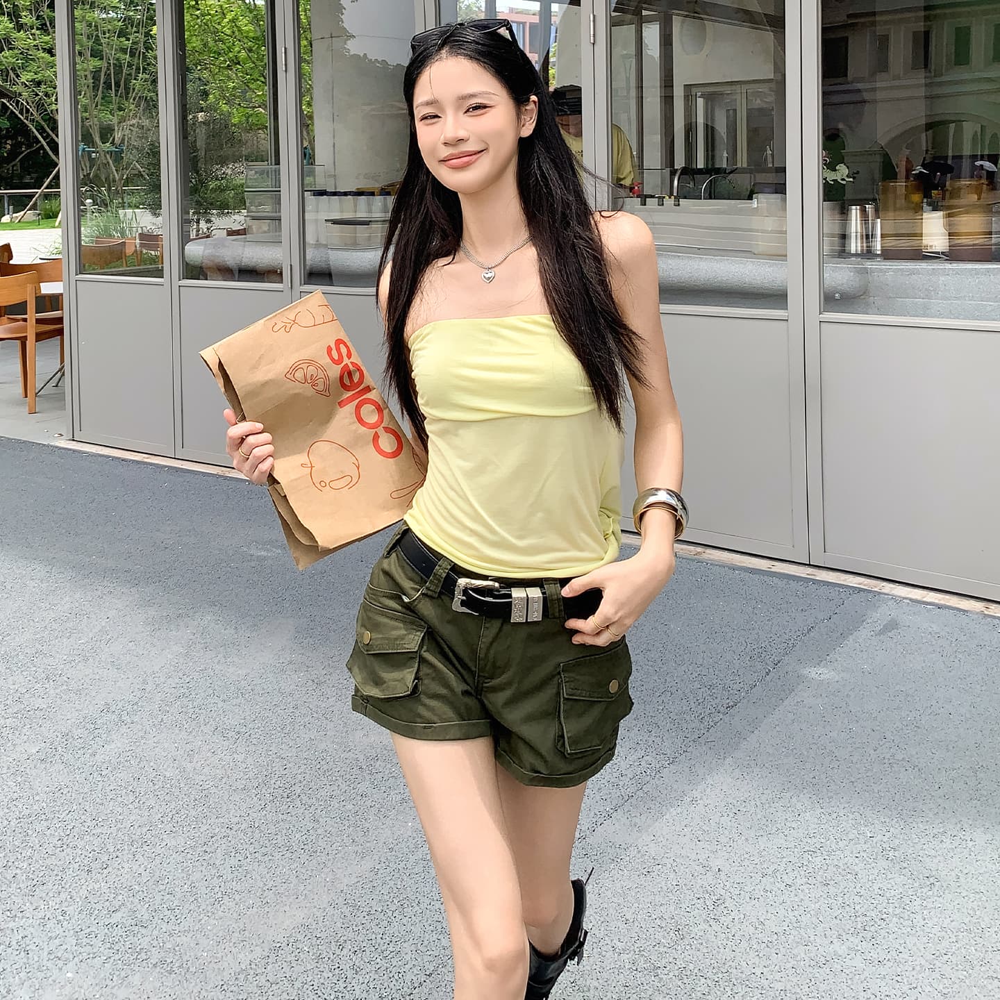 실사 아메리칸 핫걸 레트로 마 오래된 로우 웨이스트 워크웨어 데님 반바지 여성