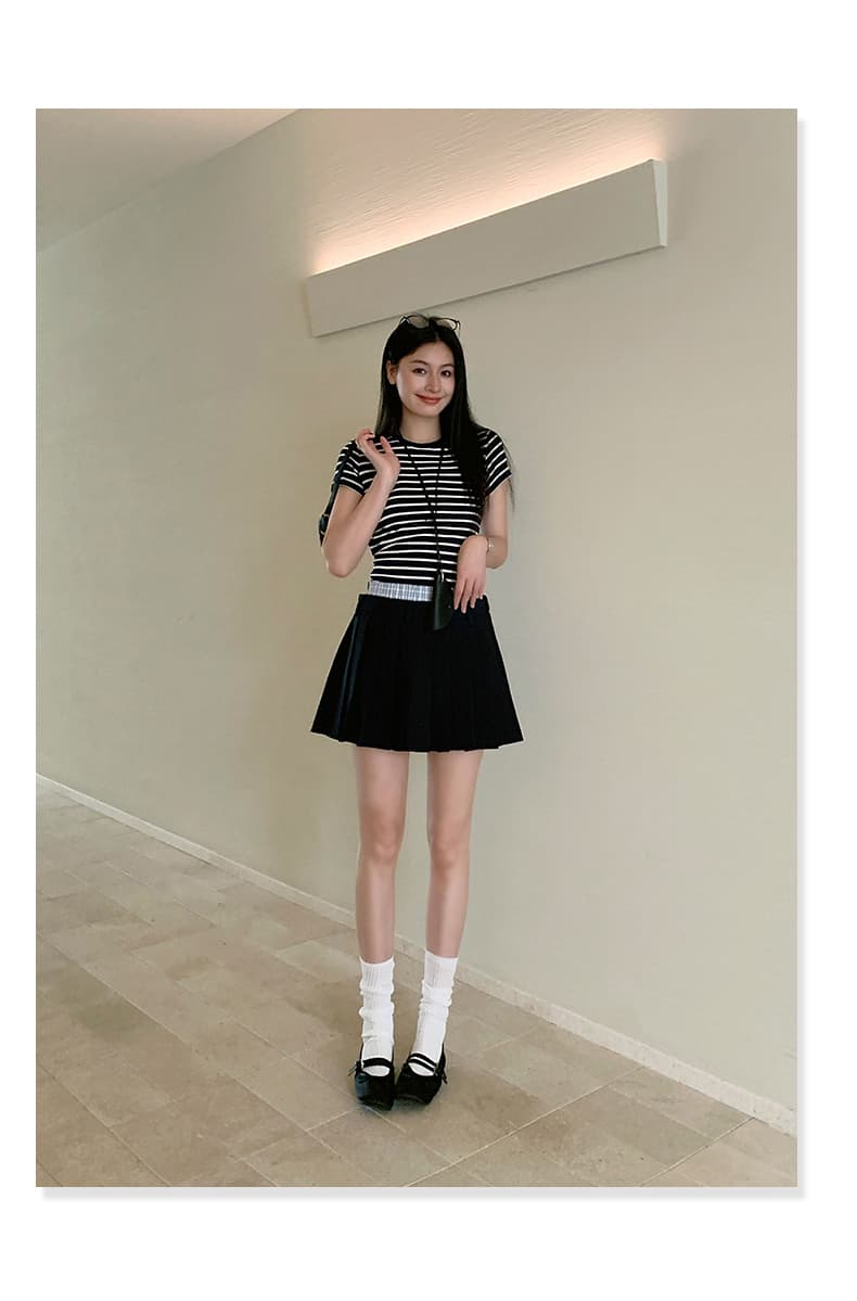실사 26 년 여름 새로운 패션 연령 감소 학원 스타일 체크무늬 더블 허리 머리 플리츠 반신 슬림해 보이는 정장 반 스커트 상세 이미지 15