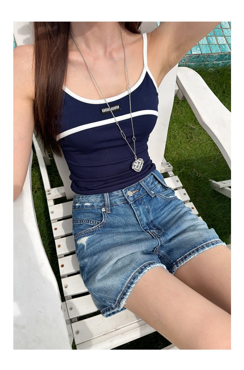 실사 레트로 데님 클래식 핏 스타일 루즈핏 버전 데님 반바지 핫 바지 얇은 스타일 상세 이미지 18