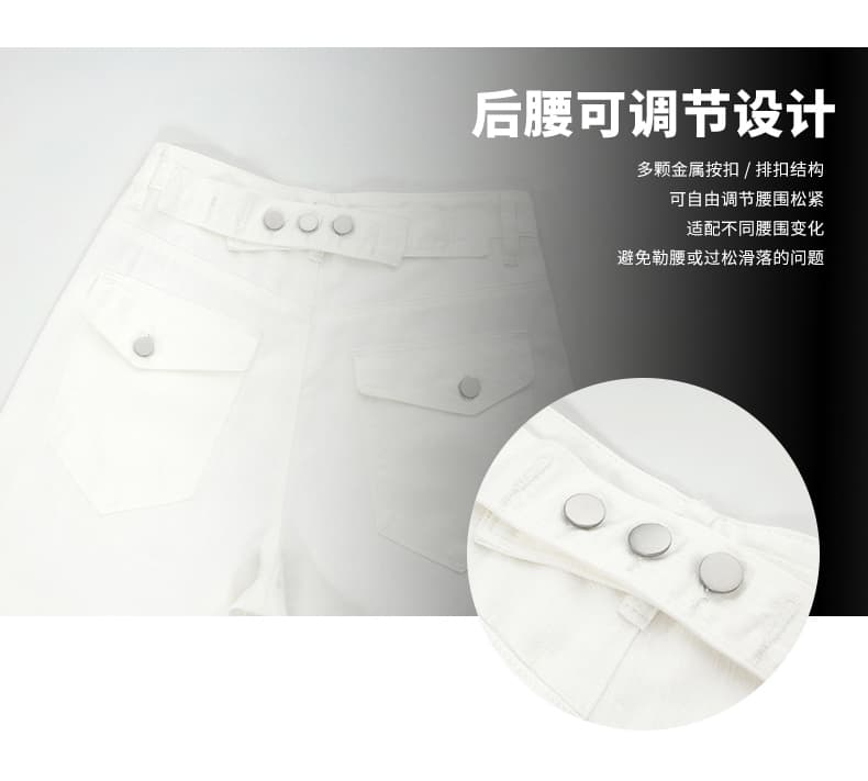 실사 아메리칸 레트로 루즈핏 와이드 레그 팬츠 다용도 새로운 7부 바지 이후 조정 허리 디자인 스트레이트 청바지 여성 상세 이미지 5