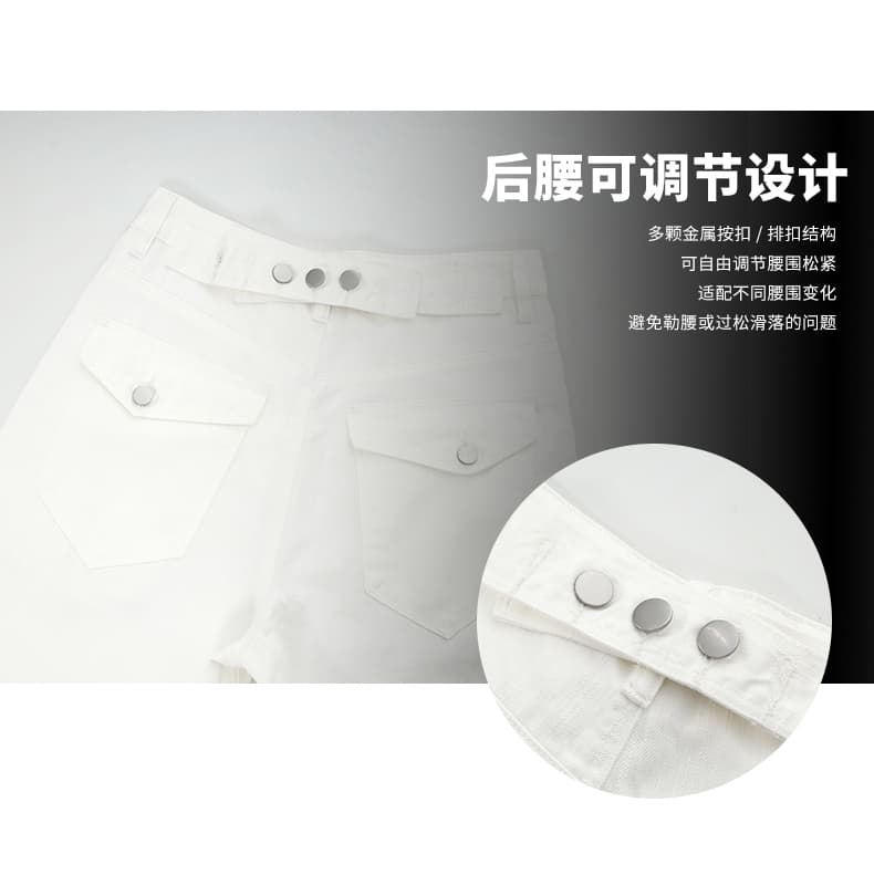 실사 아메리칸 레트로 루즈핏 넓은 다리 오부 바지 다용도 이후 조정 버클 디자인 여름 새로운 청바지 여성 상세 이미지 5
